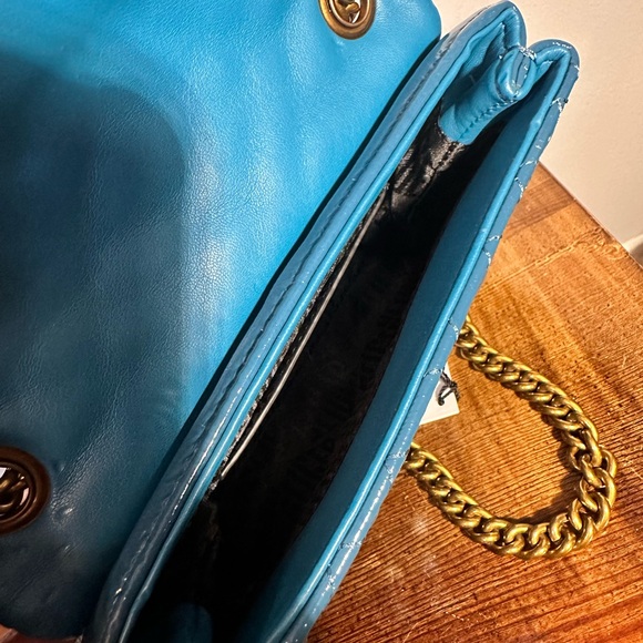 Kurt Geiger London Mini Brixton Genuine Leather Convertible Bag Teal - Picture 7 of 7